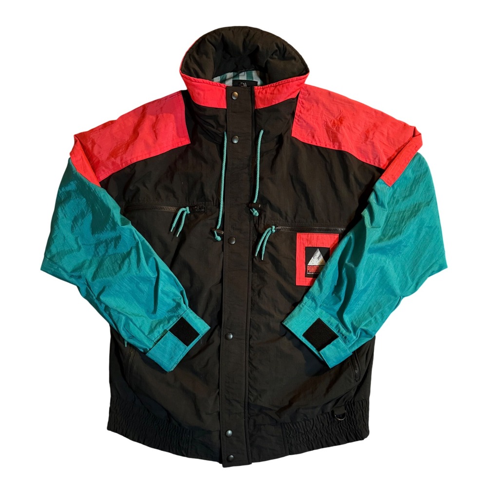 Powderhorn Mountaineering Shred Threads Ski Jacket Mens 42 Black Retro Vintage